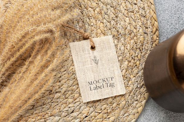 Clothing Label Mock-Up Featuring Jute Pad – Free Download