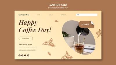 International Coffee Day Flat Design Template – Free Download