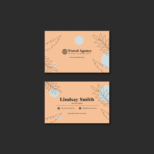 Flat Design Travel Business Card Template – Download Free Stock Photo