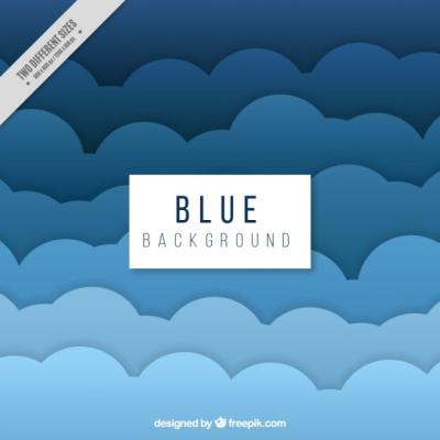 Flat Blue Geometric Cloud Background – Free Download