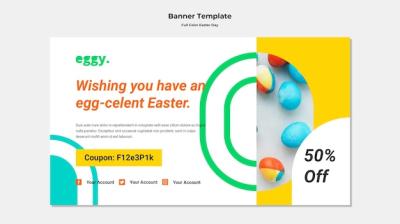 Easter Day Banner with Colorful Details – Free Download