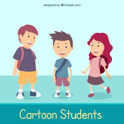 Cartoon Students Set – Free Stock Photo Download