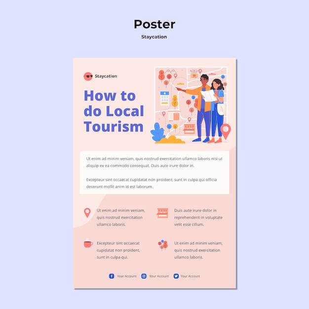 Staycation Concept Poster Template – Free Download