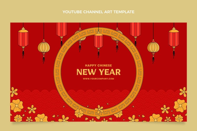 Hand Drawn Chinese New Year YouTube Channel Art – Free Stock Photo, Download for Free