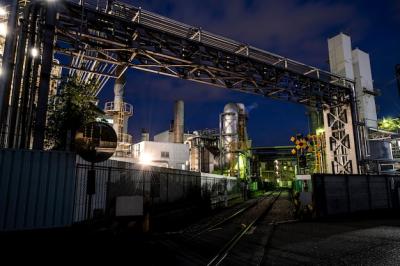 Environmental Pollution and Factory Exterior at Night – Free Download