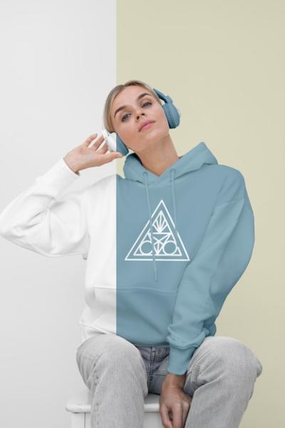 Stylish Woman in Hoodie with Headphones – Download Free Stock Photo