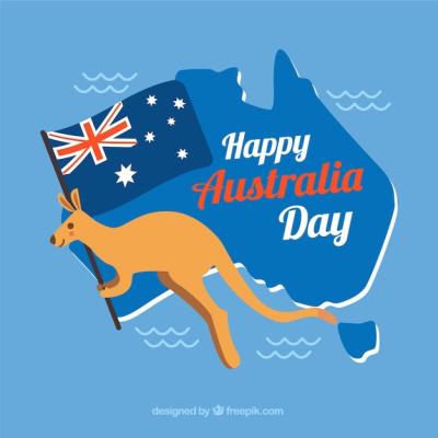 Australia Day Design Featuring Kangaroo on Map – Free Stock Photo for Download