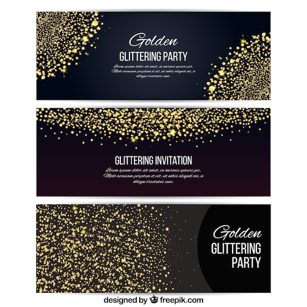 Golden Glitter Cards Collection – Free Download