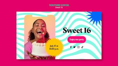 Dynamic Sweet 16 YouTube Cover – Download Free Stock Photo