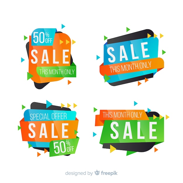 Abstract Sale Banner Collection for Social Media – Free Download