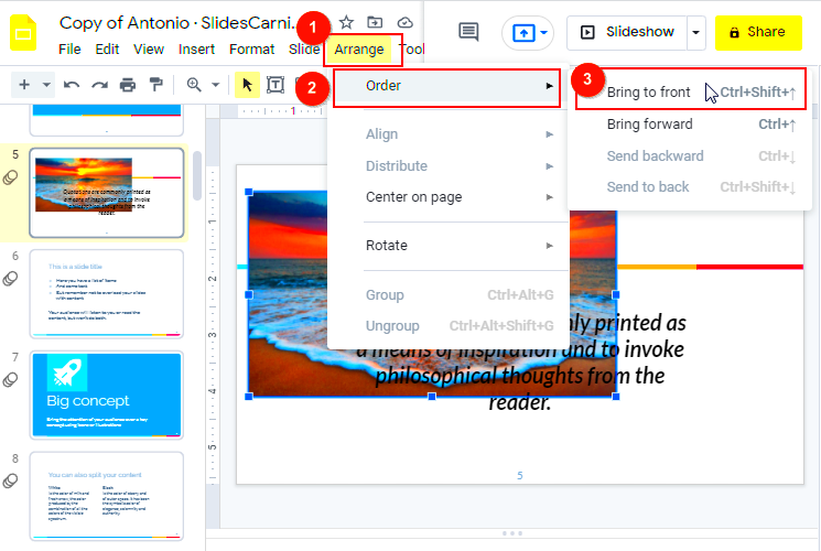 How to Bring an Image Forward in Google Slides Best Practice