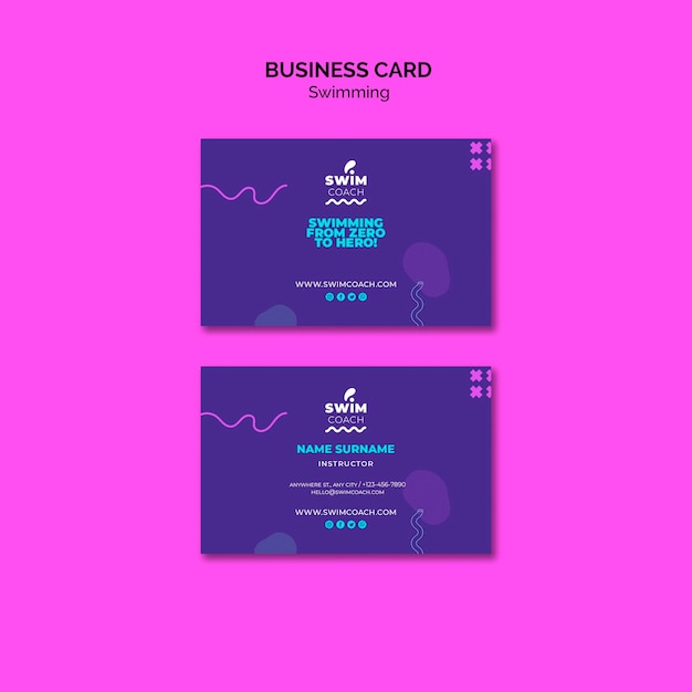 Swimming Coach Business Card – Free Download