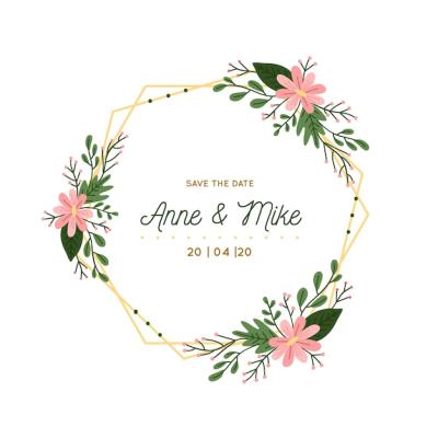 Golden Wedding Floral Frame – Free to Download