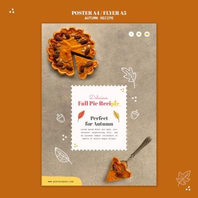 Fall Pie Recipe Poster Template – Free Download