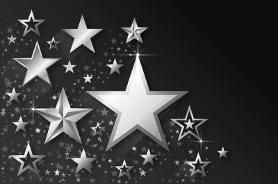 Realistic Silver Stars Background – Free Download