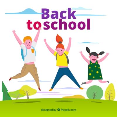 Back to School Background Featuring Jumping Kids – Free Download