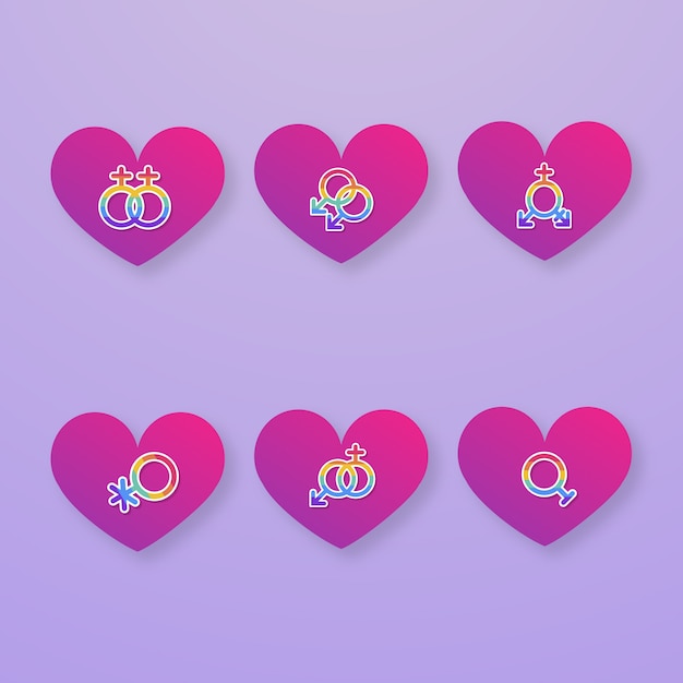 Gradient Pride Month Symbols Collection – Free Download