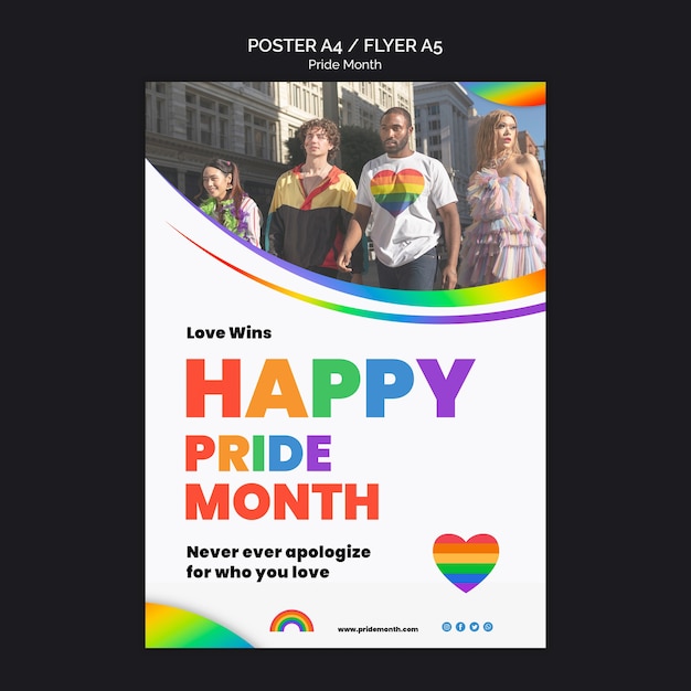 Pride Month Poster Design Template – Download Free Stock Photo