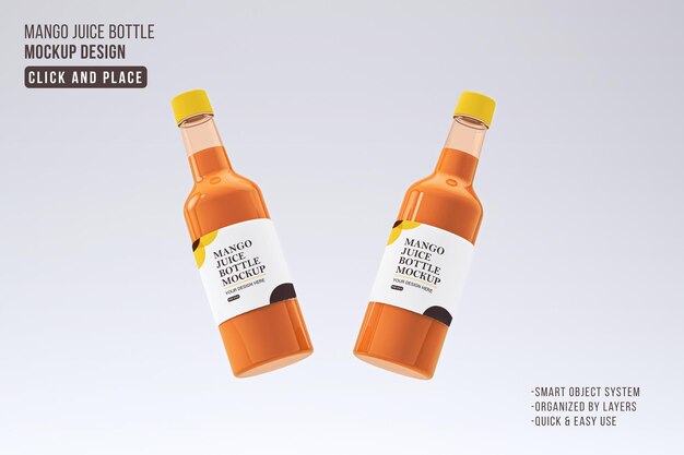 Mango Juice Bottle Mockup Template – Download Free Stock Photo