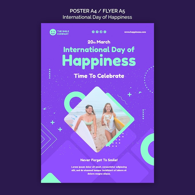 International Day of Happiness Flyer Template – Free Download