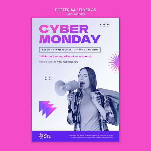 Gradient Cyber Monday Flyer Template – Free Download