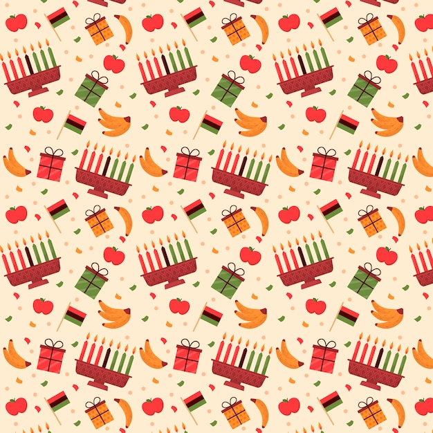 Flat Kwanzaa Pattern Design – Free Download