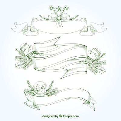 Hand-Drawn Christmas Ribbons – Free Download, Free Stock Photo