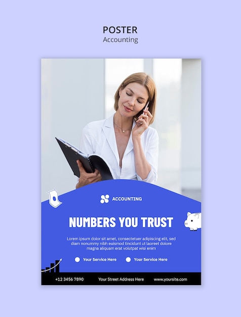 Flat Design Accounting Business Template – Download Free Stock Photo