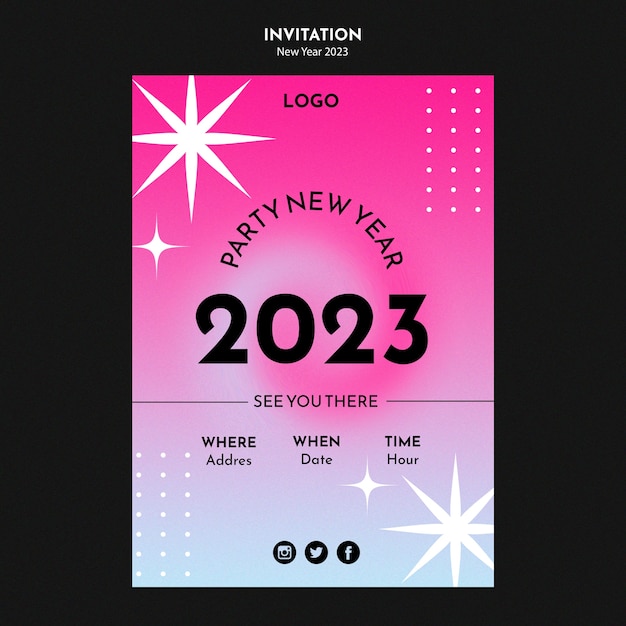 New Year Celebration Invitation Template – Free to Download