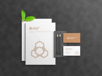 Stationary Mockup on Dark Background – Free Download