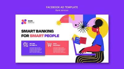 Facebook Template for Bank Services – Free Download