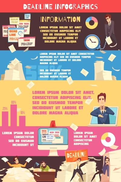 Deadline Pressure Cartoon Infographic – Free Download