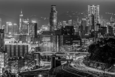 Beautiful Nighttime City Lights and Buildings in Hong Kong: Free Stock Photo for Download