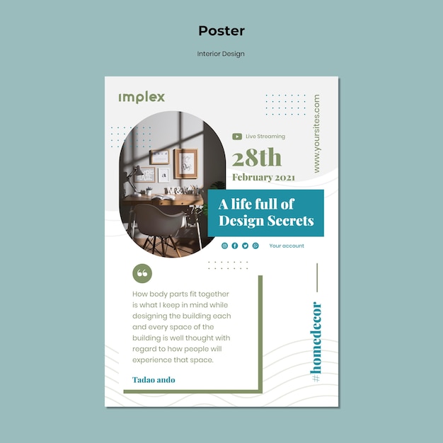 Interior Design Poster Template – Free Download