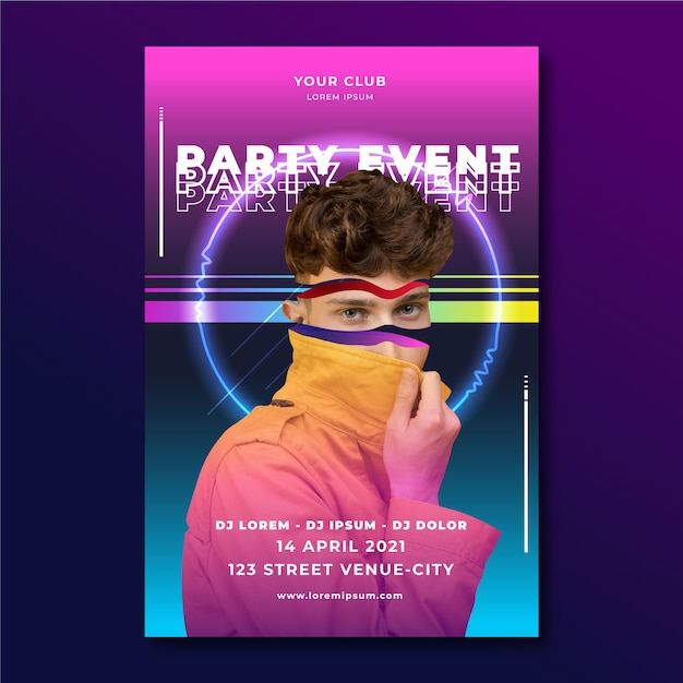 Abstract Event Party Poster Template – Free Download