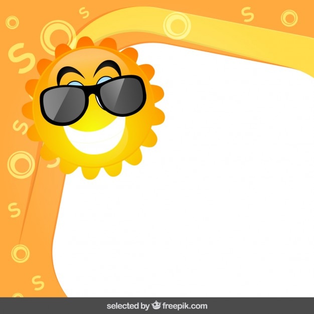 Funny Sun Frame Vector Template – Free Download