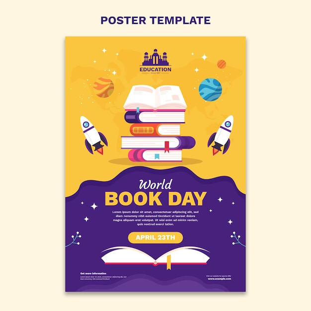 Vertical Poster Template for World Book Day – Free Download