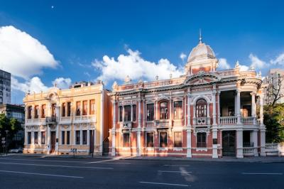 Beautiful Ancient Brazilian Buildings Facade Under Sunny Sky – Free Download