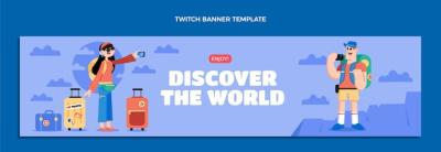 Flat Design Travel Twitch Banner – Free Download