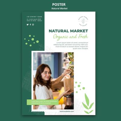 Natural Market Concept Poster Template – Free to Download