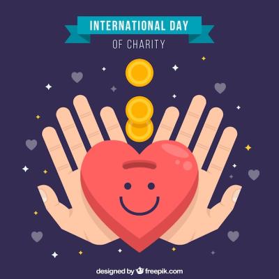 Flat Design of Hands, Smiley Heart, and Coins – Free Stock Photo to Download