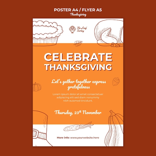 Thanksgiving Celebration Poster Template – Free Download