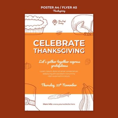 Thanksgiving Celebration Poster Template – Free Download