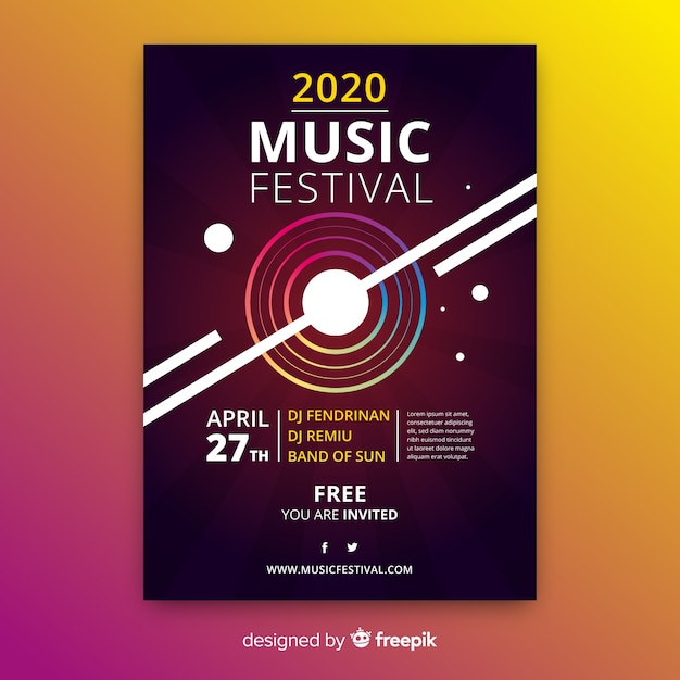 Abstract Gradient Music Poster Template – Free Download