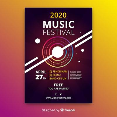 Abstract Gradient Music Poster Template – Free Download