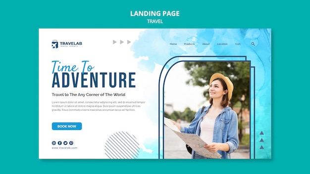 Time to Travel Landing Page – Free Download