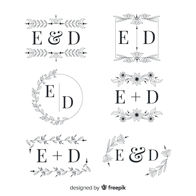 Elegant Wedding Monogram Logo Collection – Free Download