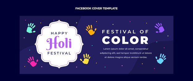 Flat Holi Social Media Cover Template – Download Free Stock Photo