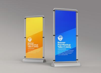 Standing Advertising Roll Up Banner Mockup – Free Download