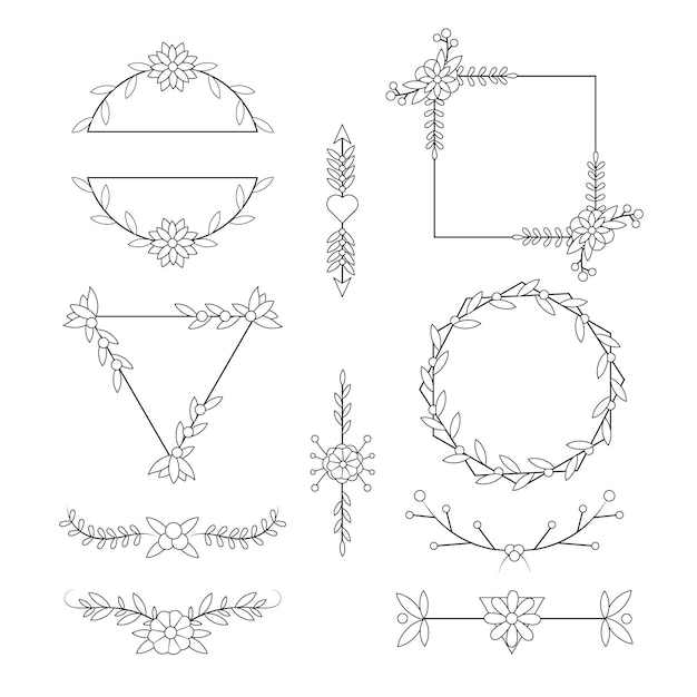 Linear Flat Wedding Decoration Collection – Free Download